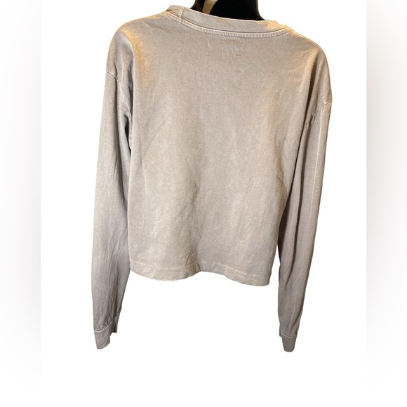 Rowan small Women's Beige Long Sleeve crop top minimalist taupe color.. - Picture 4 of 4